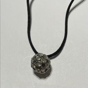 Silver Crystal Ball Pendant Necklace